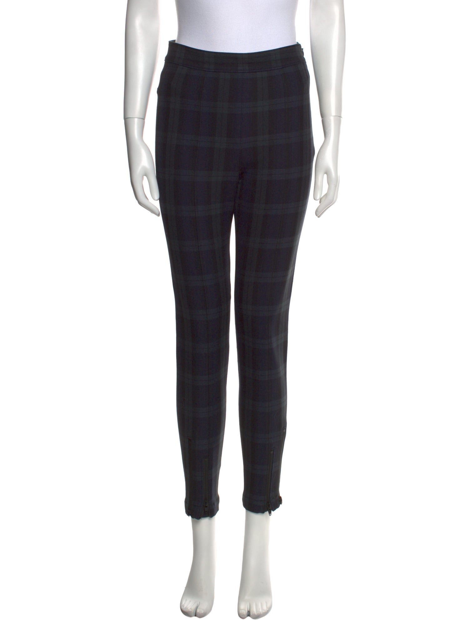 T by Alexander Wang Plaid Print Skinny Leg Pants
