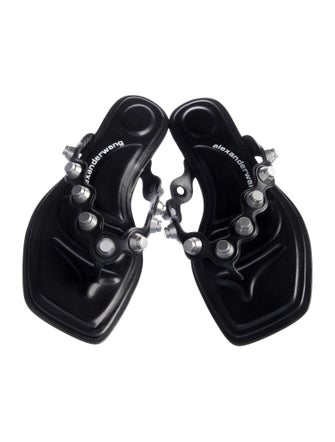 Alexander Wang Leather Studded Accents Slides