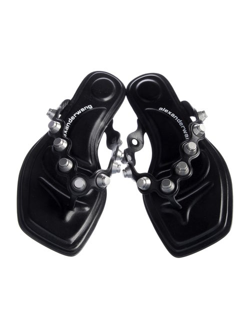 Alexander Wang Leather Studded Accents Slides