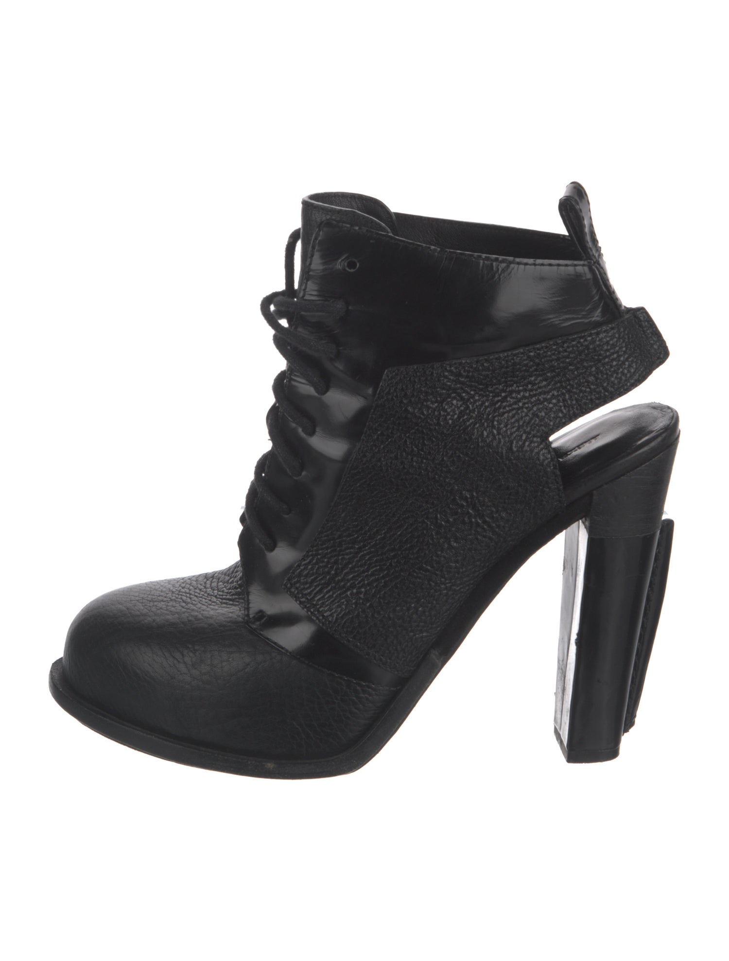 Alexander Wang Leather Cutout Accent Lace-Up Boots