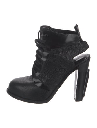 Alexander Wang Leather Cutout Accent Lace-Up Boots