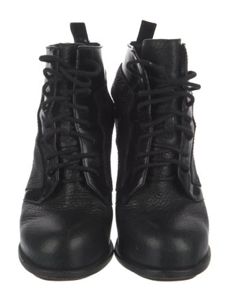 Alexander Wang Leather Cutout Accent Lace-Up Boots