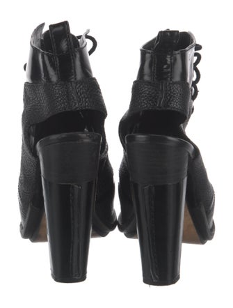 Alexander Wang Leather Cutout Accent Lace-Up Boots