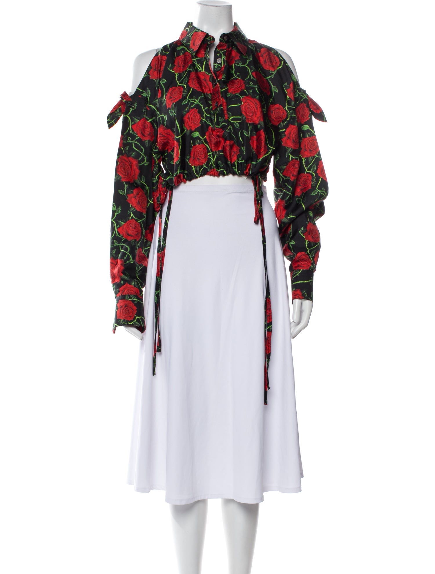 Alexander Wang Silk Floral Print Crop Top