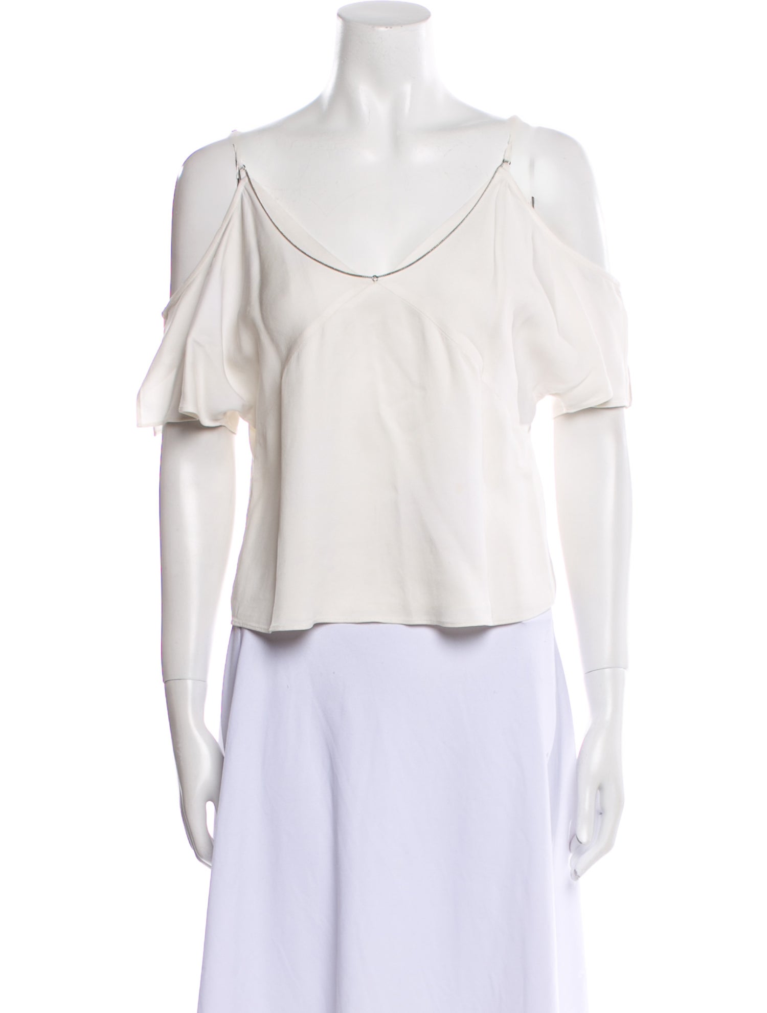 Alexander Wang V-Neck Short Sleeve Crop Top