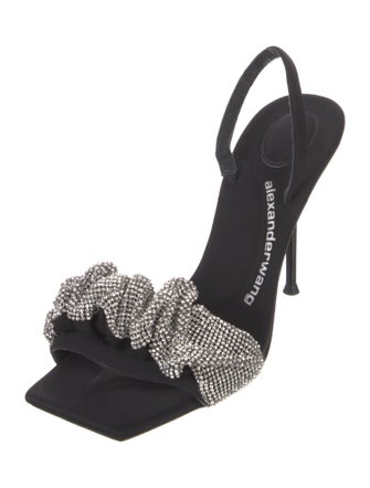 Alexander Wang Colorblock Pattern Crystal Embellishments Slingback Sandals
