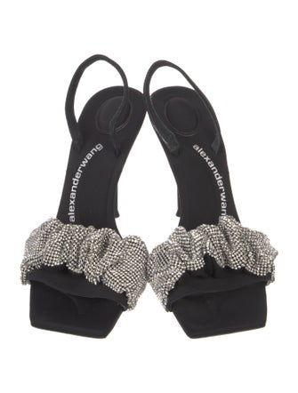 Alexander Wang Colorblock Pattern Crystal Embellishments Slingback Sandals