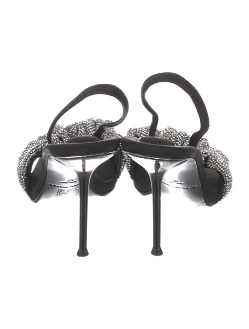 Alexander Wang Colorblock Pattern Crystal Embellishments Slingback Sandals