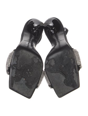 Alexander Wang Colorblock Pattern Crystal Embellishments Slingback Sandals