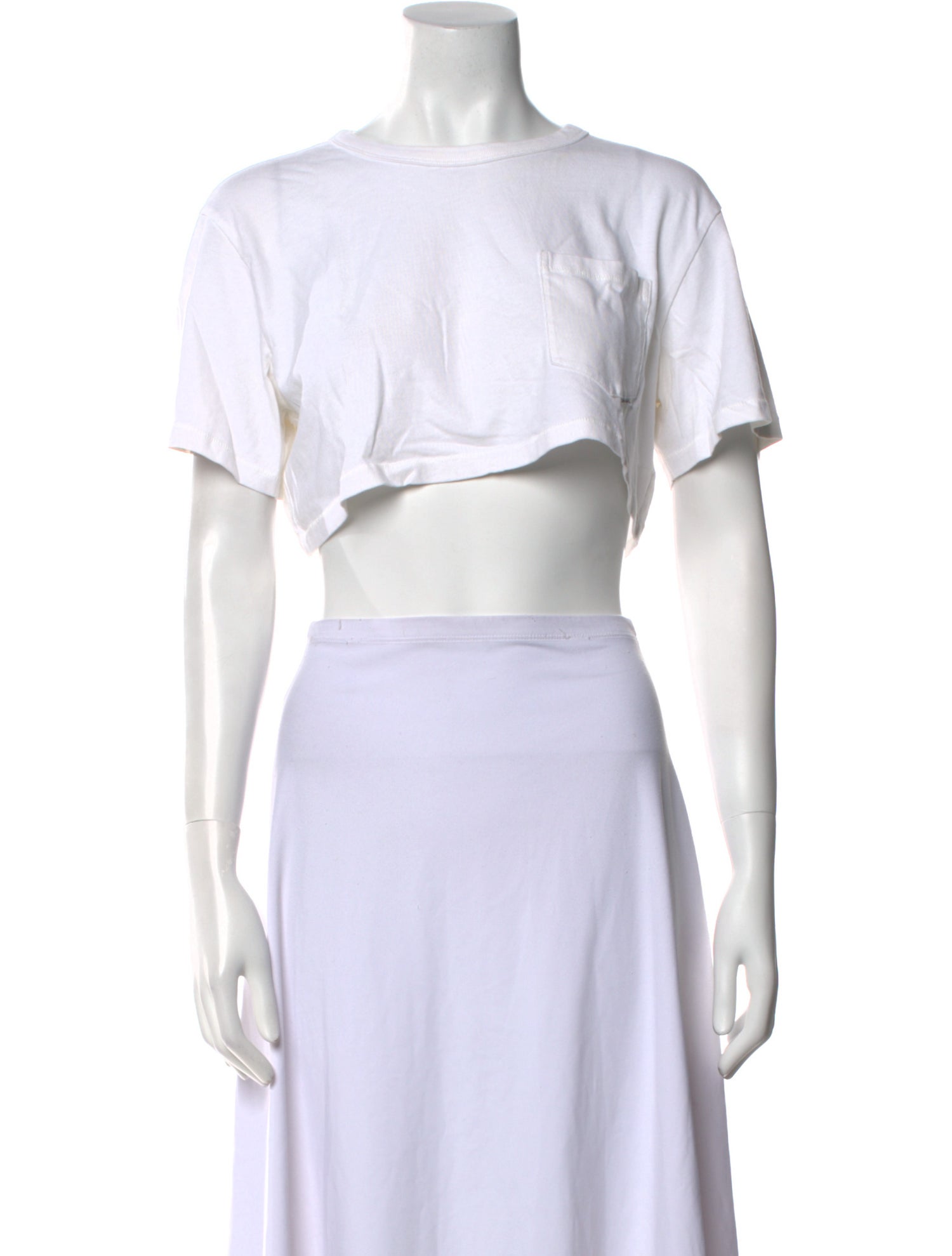 Alexander Wang Bateau Neckline Short Sleeve Crop Top