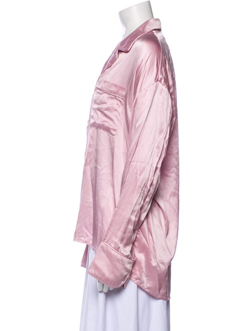 Alexander Wang Silk Long Sleeve Button-Up Top