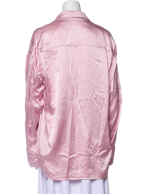 Alexander Wang Silk Long Sleeve Button-Up Top