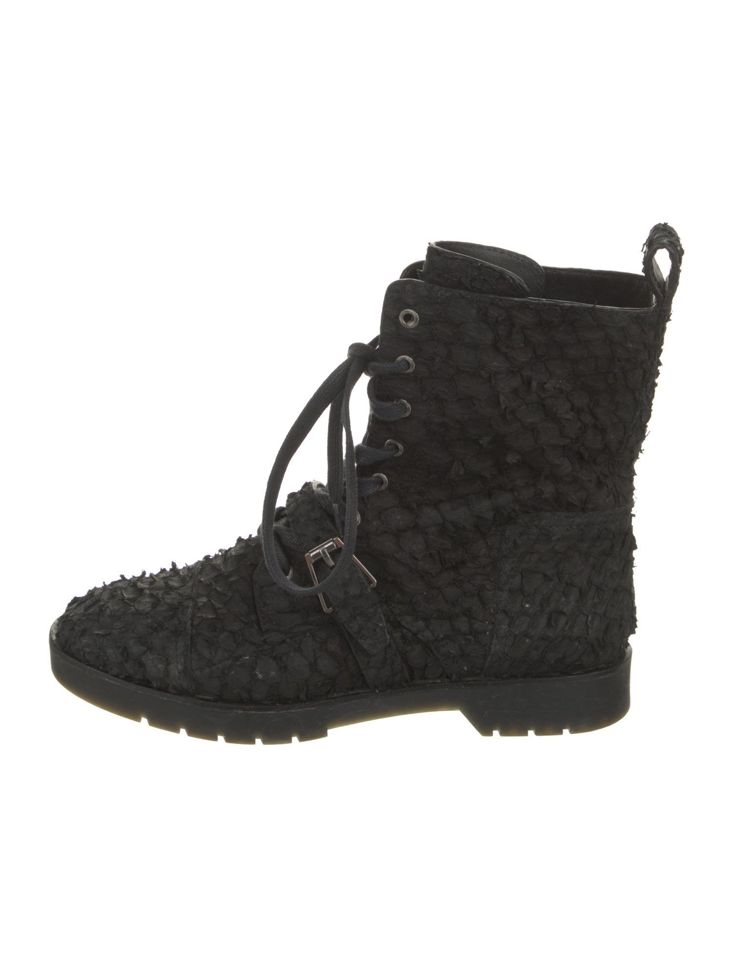 Alexander Wang Leather Patterned Combat Boots