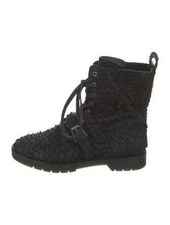 Alexander Wang Leather Patterned Combat Boots