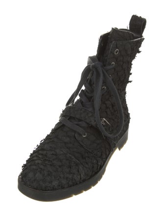 Alexander Wang Leather Patterned Combat Boots