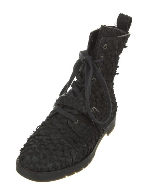 Alexander Wang Leather Patterned Combat Boots