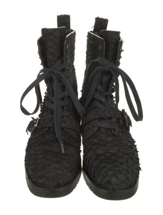 Alexander Wang Leather Patterned Combat Boots