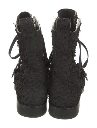 Alexander Wang Leather Patterned Combat Boots
