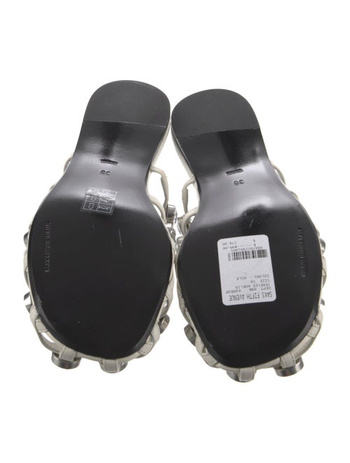 Alexander Wang Leather Crystal Embellishments Mules