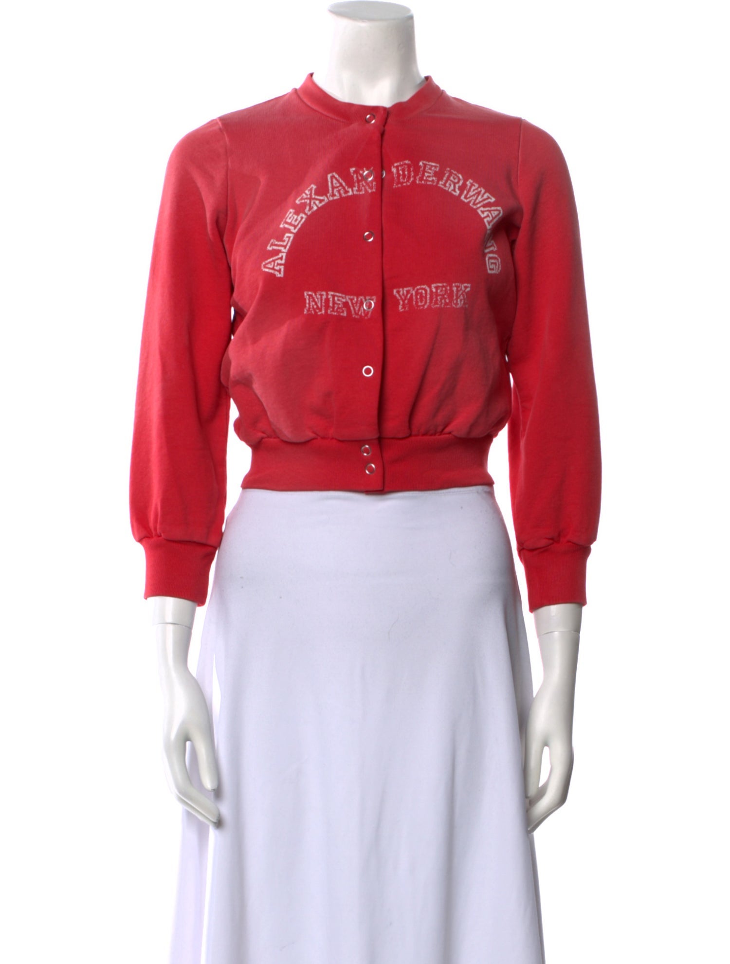 Alexander Wang Graphic Print Crew Neck Crop Top