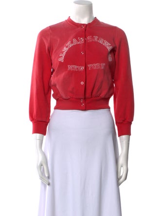 Alexander Wang Graphic Print Crew Neck Crop Top