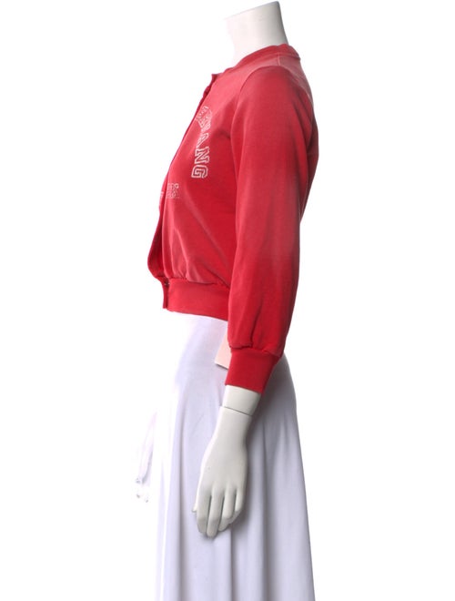 Alexander Wang Graphic Print Crew Neck Crop Top