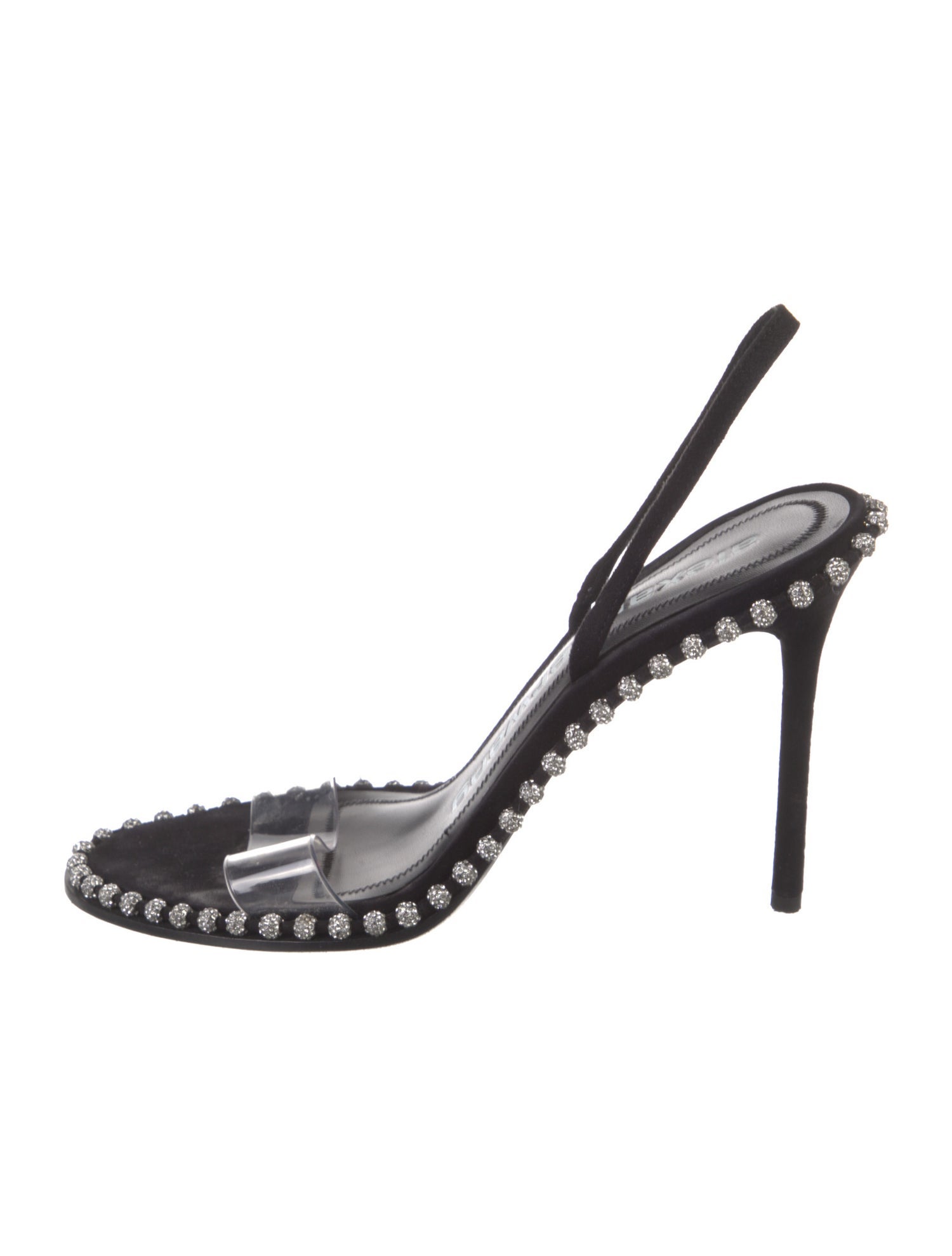 Alexander Wang Suede Crystal Embellishments Slingback Sandals