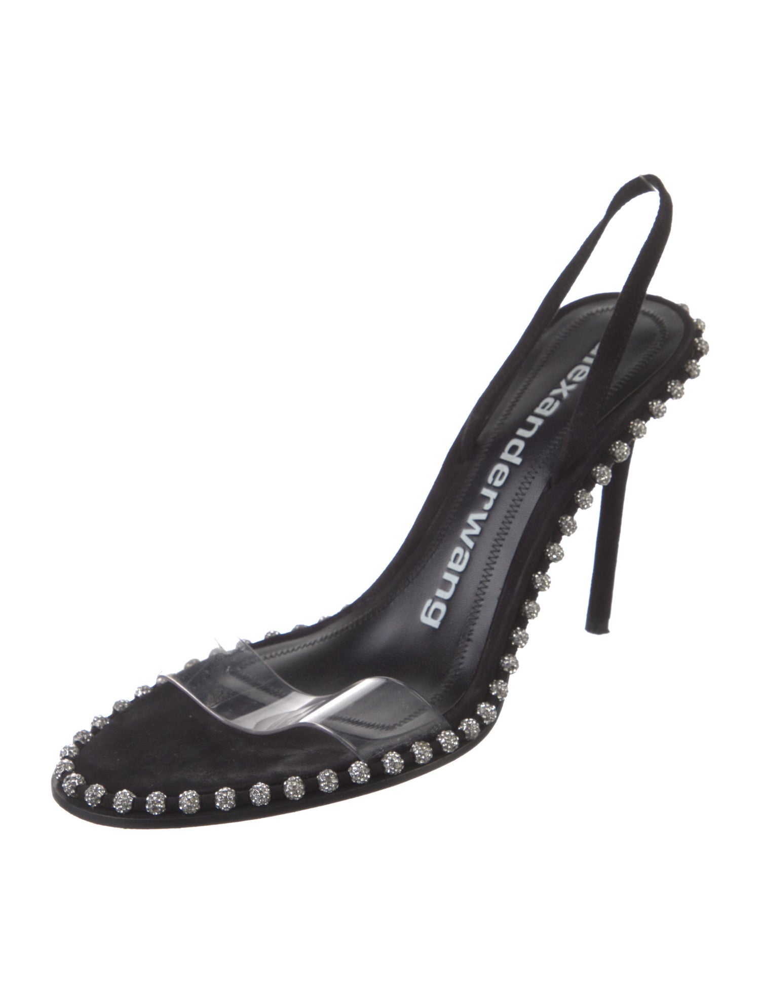 Alexander Wang Suede Crystal Embellishments Slingback Sandals
