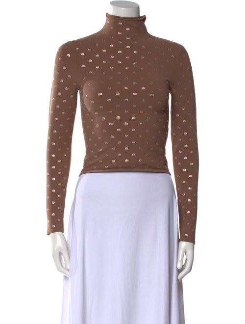 Alexander Wang Turtleneck Long Sleeve Crop Top