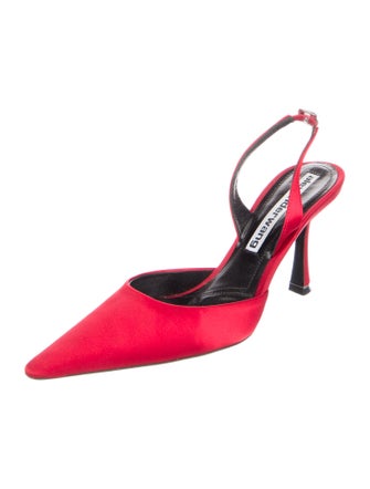 Alexander Wang Satin Crystal Embellishments Slingback Pumps