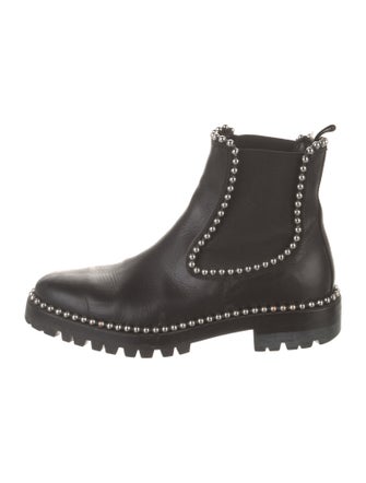 Alexander Wang Leather Beaded Accents Chelsea Boots