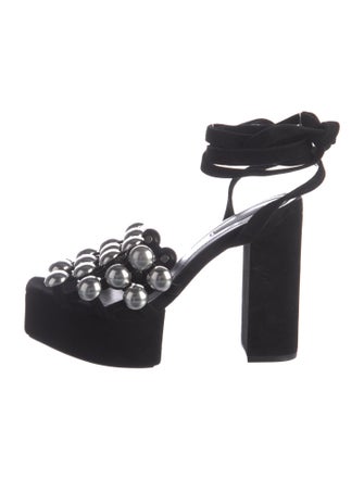 Alexander Wang Suede Studded Accents Sandals