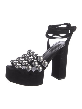 Alexander Wang Suede Studded Accents Sandals