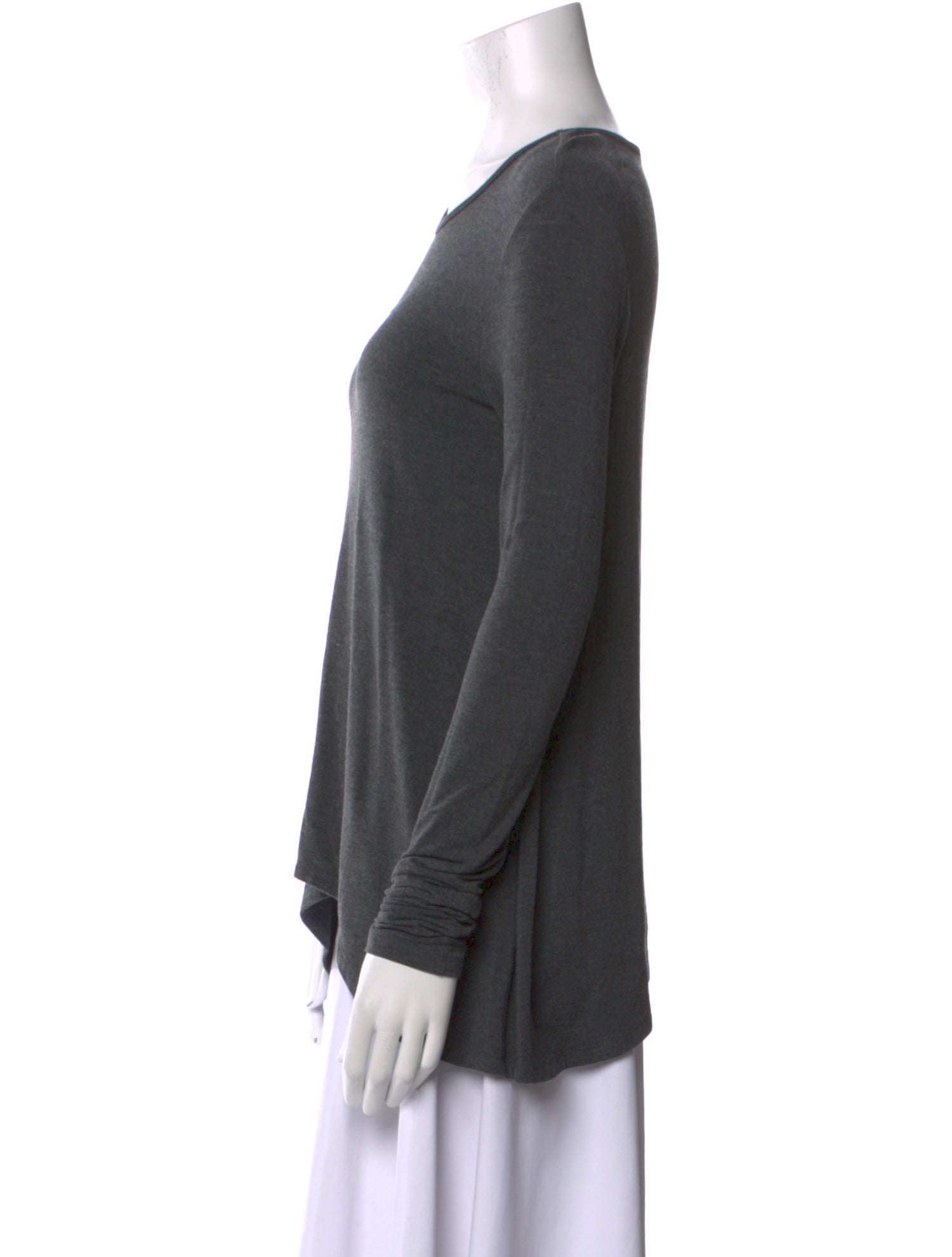 T by Alexander Wang Scoop Neck Long Sleeve T-Shirt