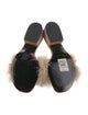 Alexander Wang Suede Feather Trim Slides