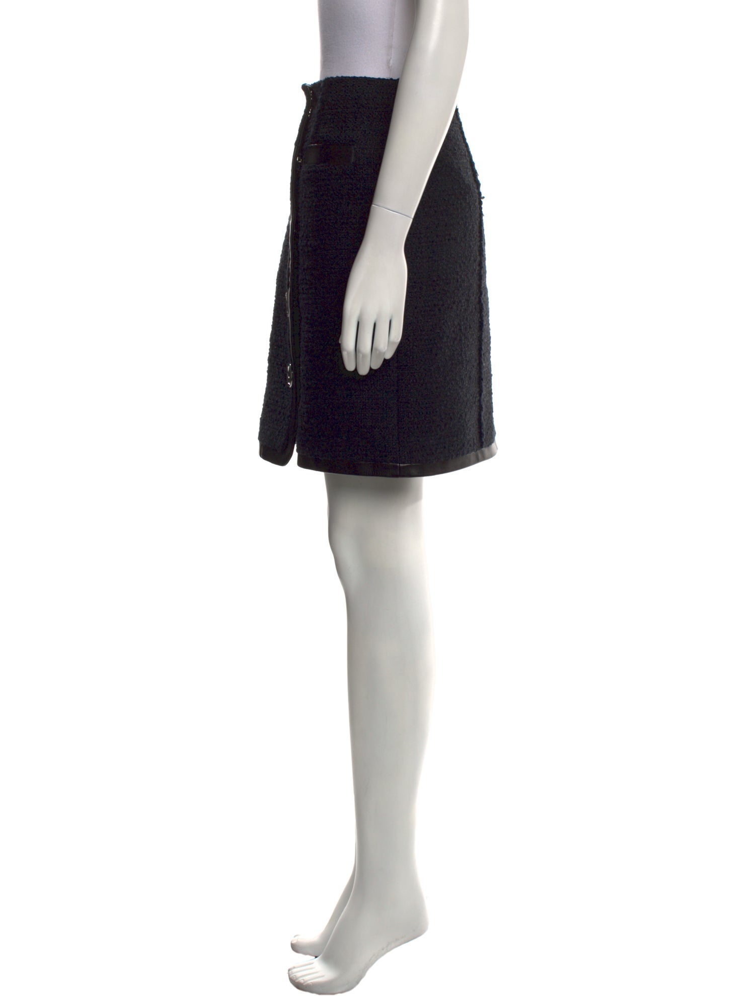 Alexander Wang Leather Trim Embellishment Mini Skirt