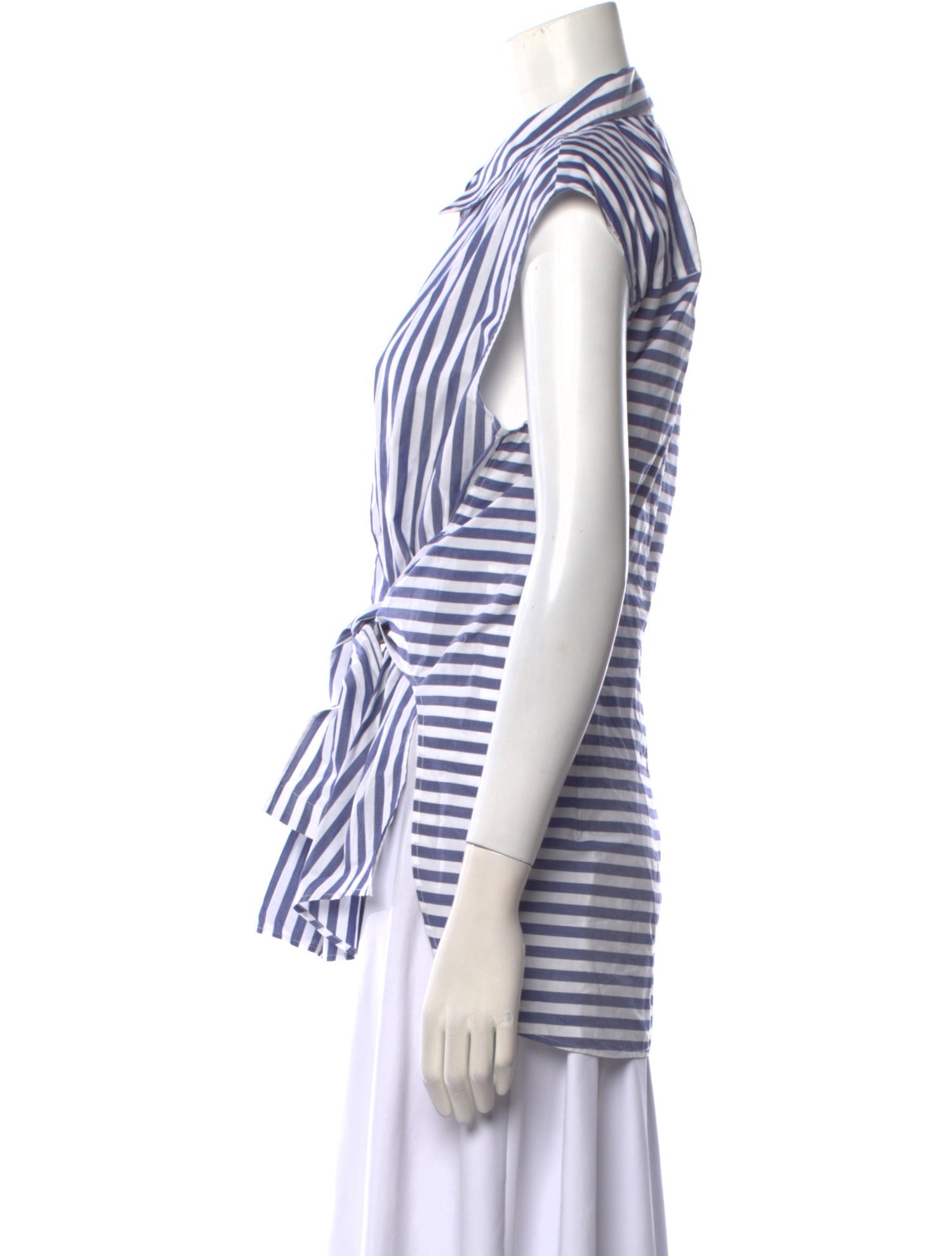 Alexander Wang Striped Short Sleeve Button-Up Top