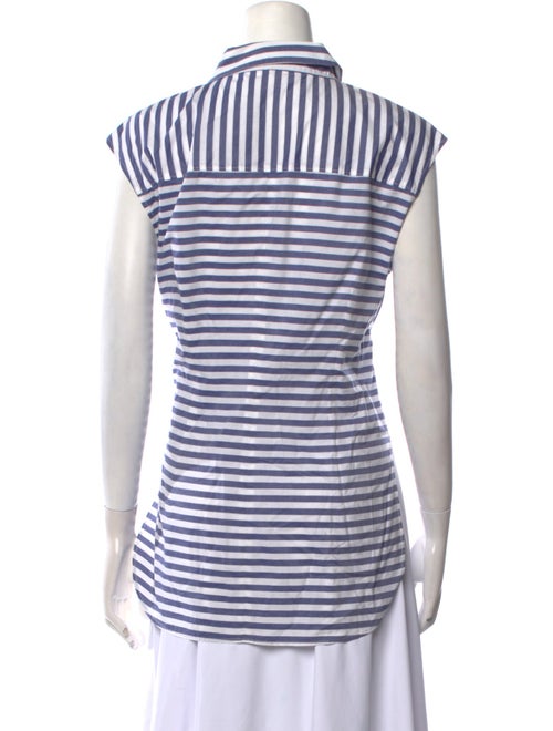 Alexander Wang Striped Short Sleeve Button-Up Top