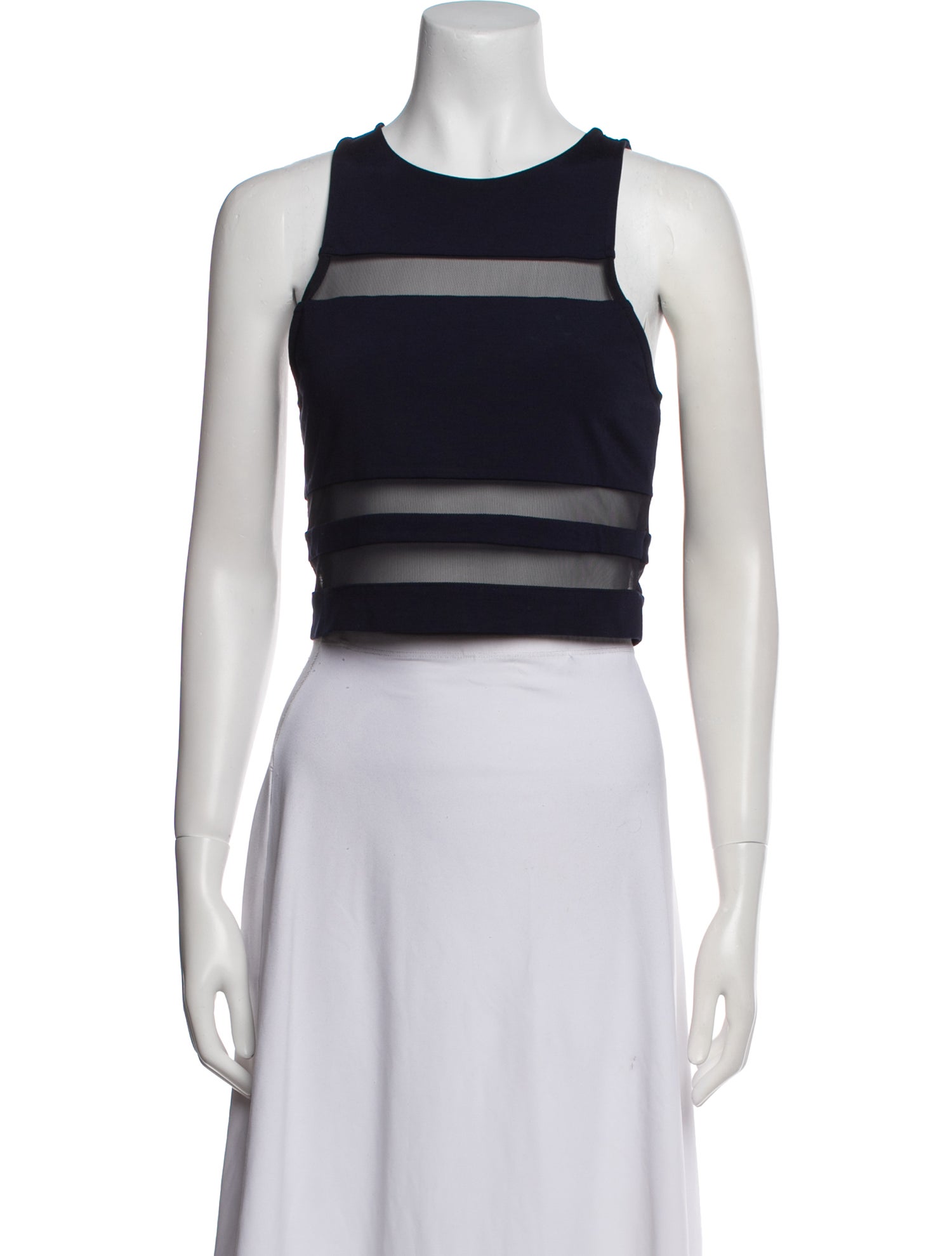 T by Alexander Wang Crew Neck Sleeveless Crop Top