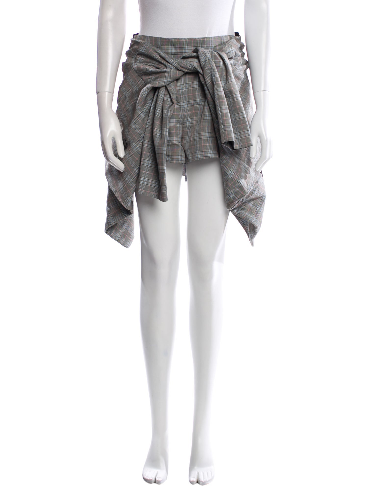 Alexander Wang Plaid Print Mini Shorts