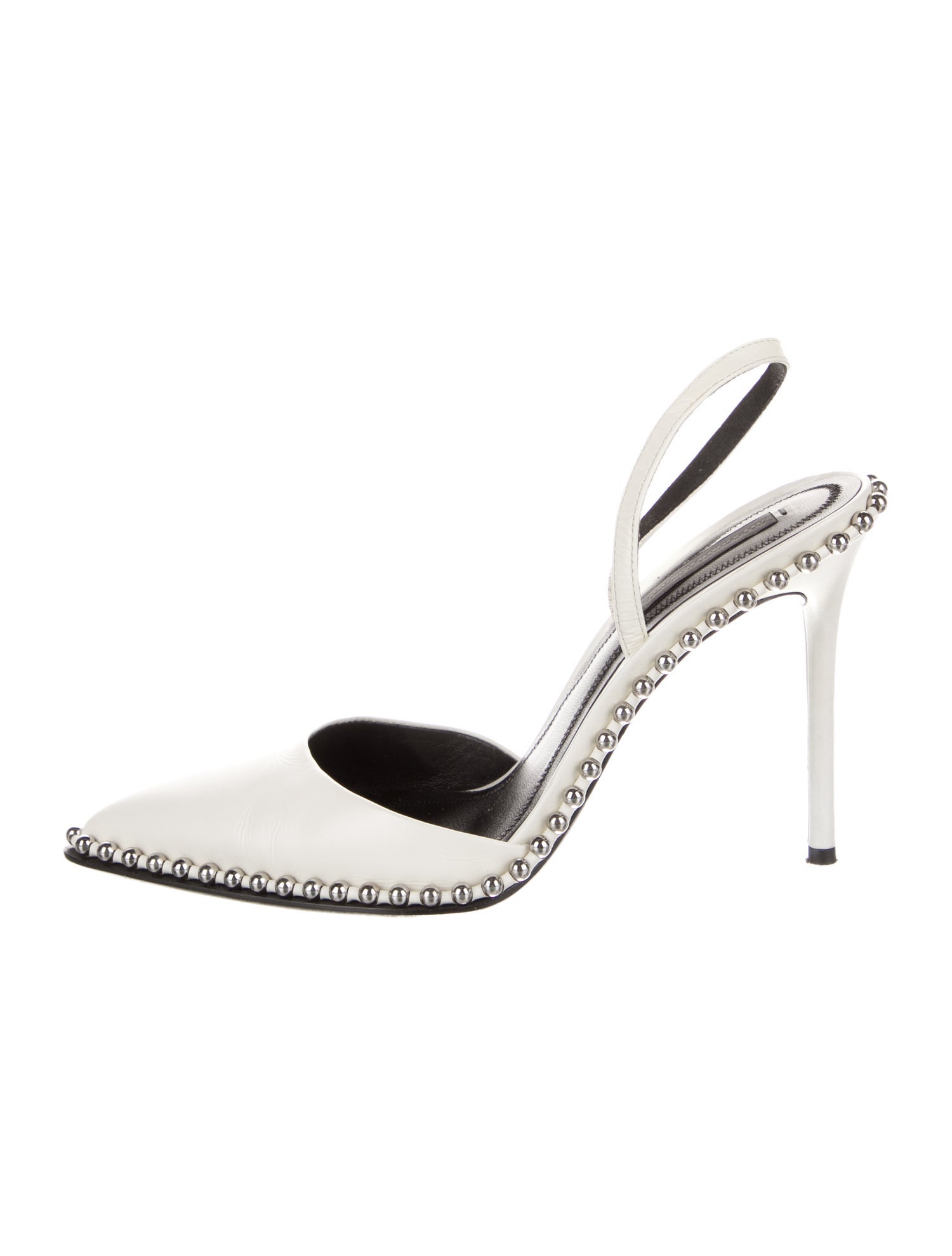 Alexander Wang Leather Studded Accents Slingback Pumps