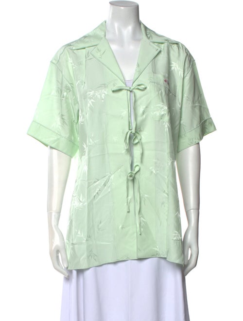 Alexander Wang V-Neck Short Sleeve Button-Up Top