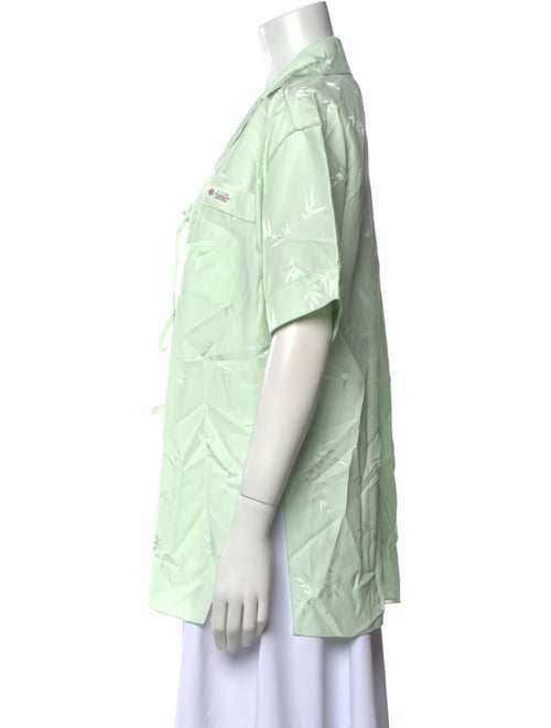 Alexander Wang V-Neck Short Sleeve Button-Up Top