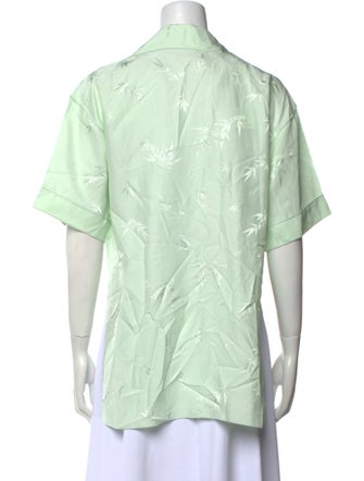 Alexander Wang V-Neck Short Sleeve Button-Up Top
