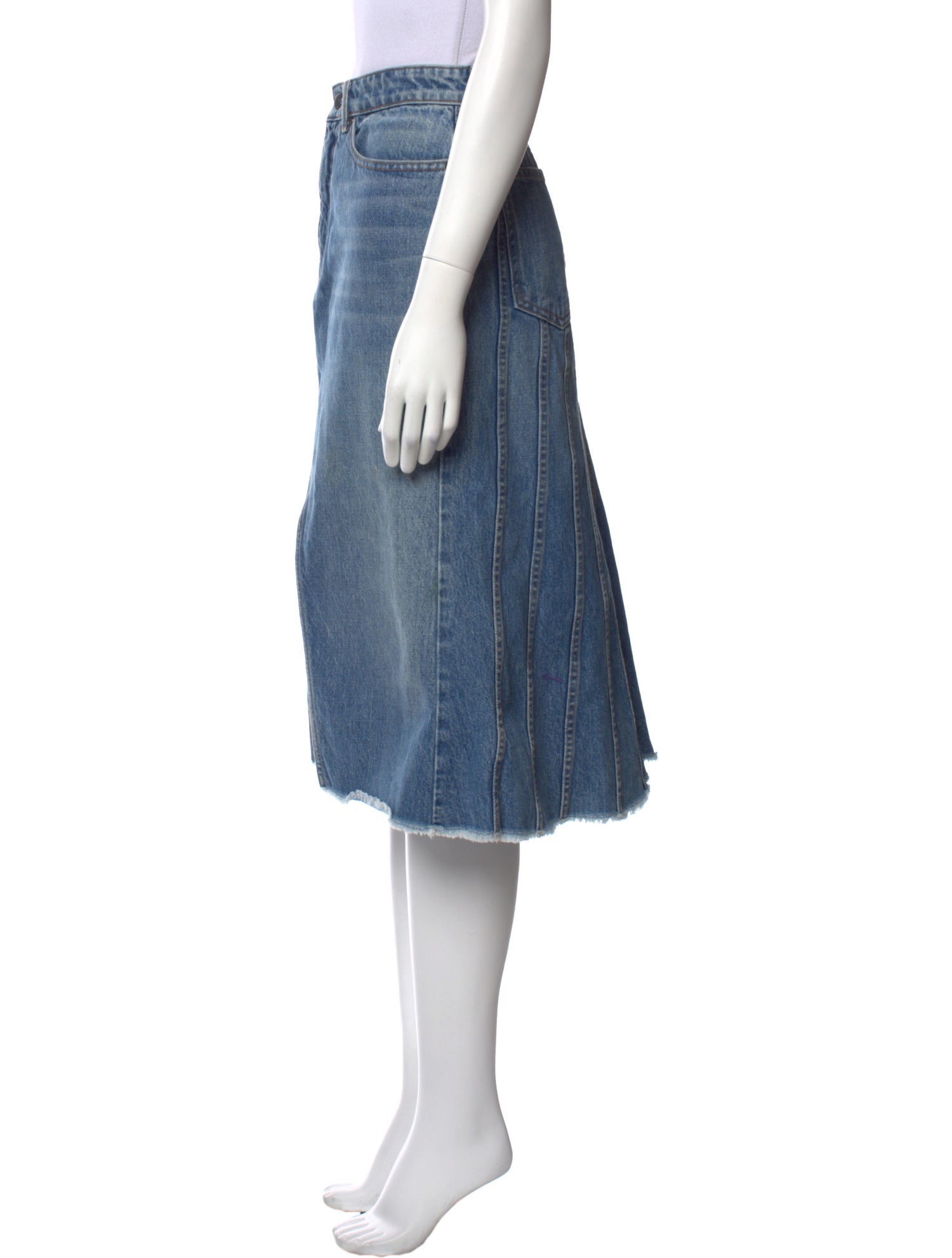 Alexander Wang Raw-Edge Trim Knee-Length Skirt