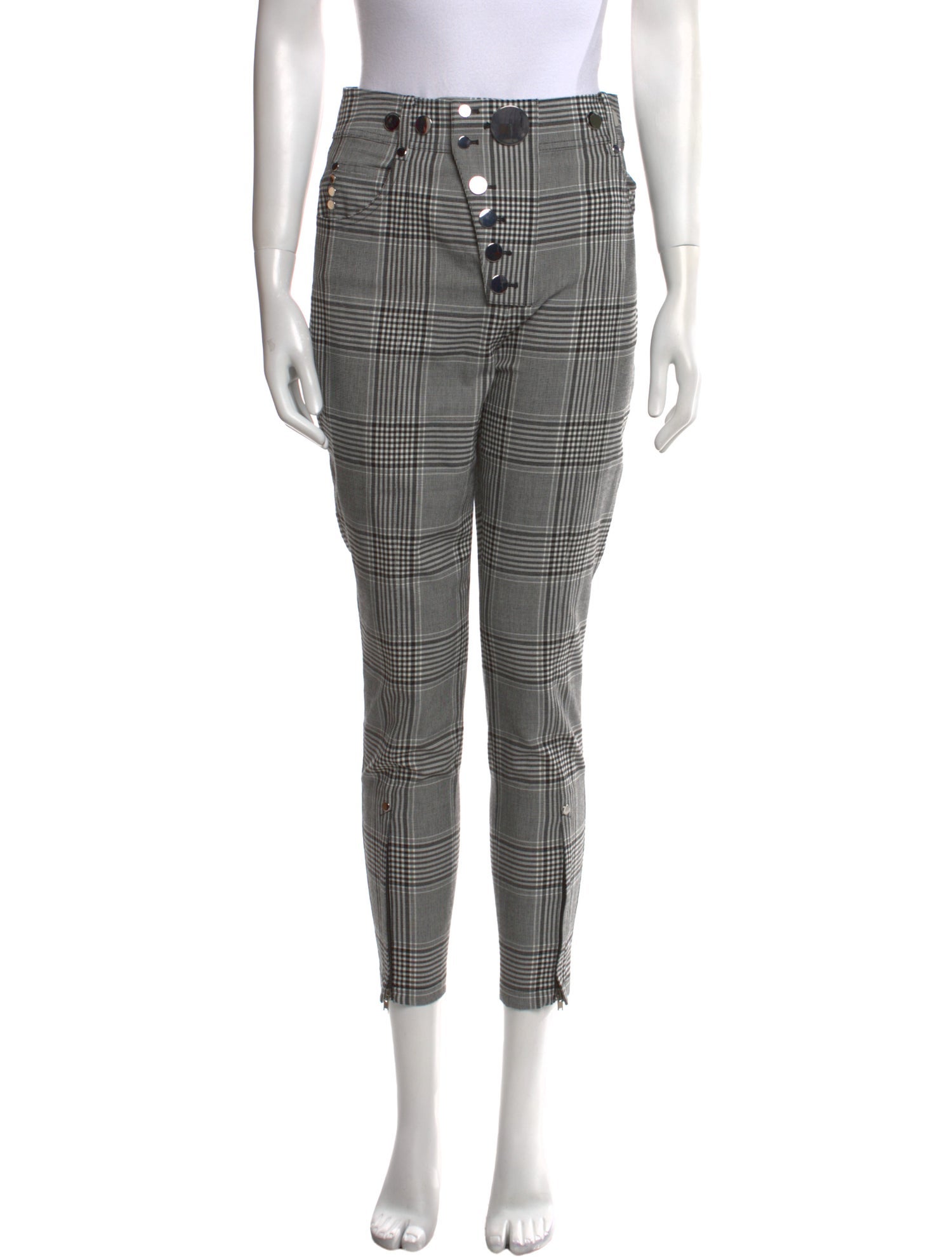 Alexander Wang Plaid Print Skinny Leg Pants