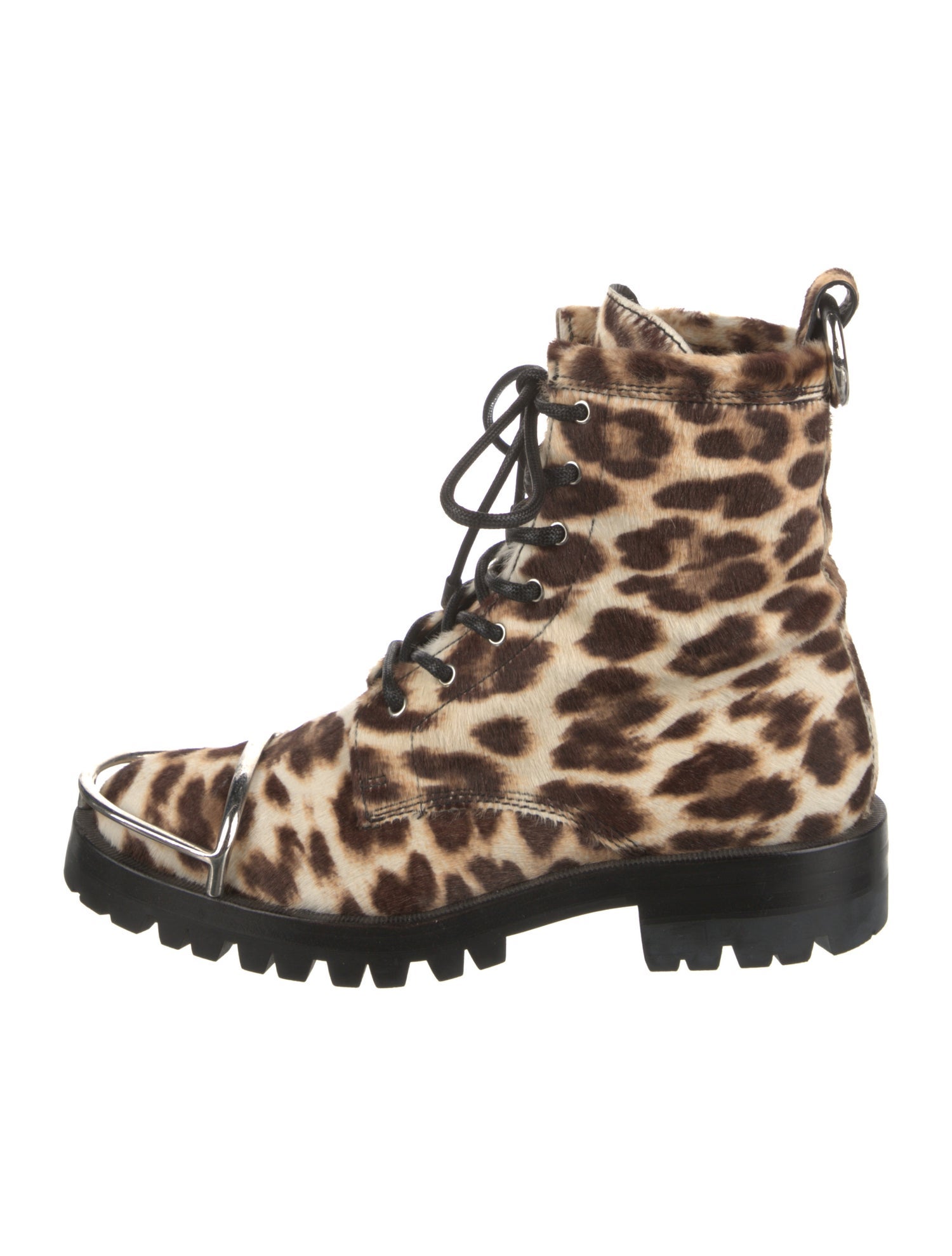 Alexander Wang Ponyhair Animal Print Combat Boots