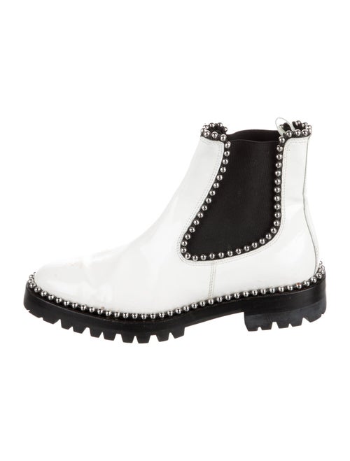 Alexander Wang Patent Leather Studded Accents Chelsea Boots