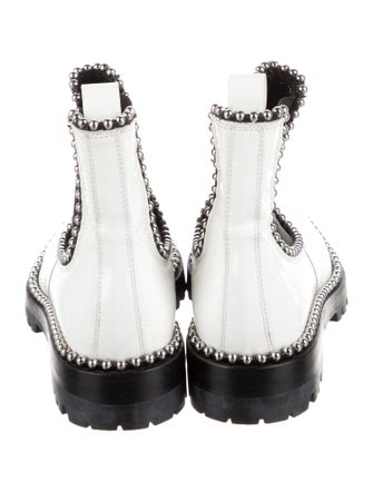 Alexander Wang Patent Leather Studded Accents Chelsea Boots