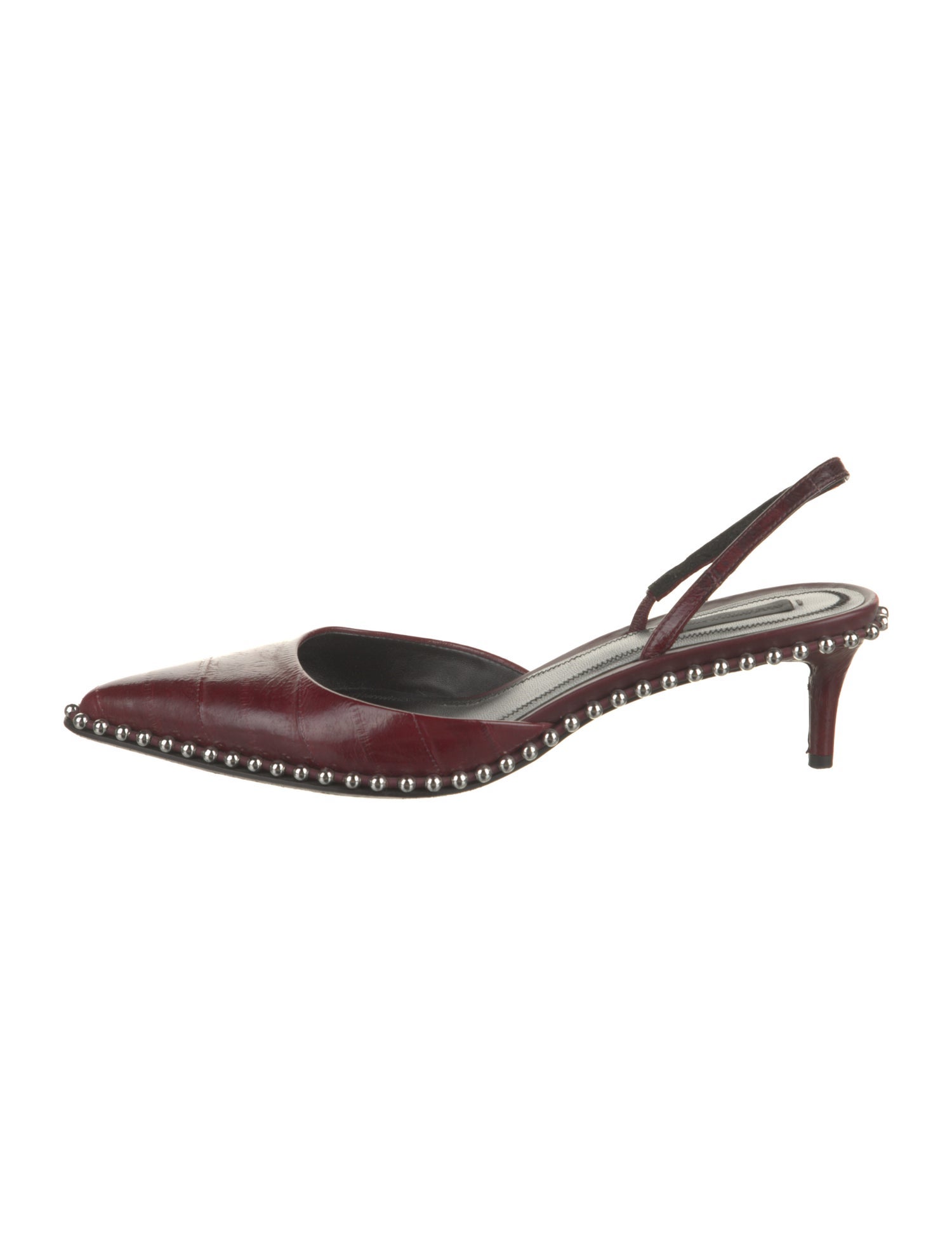 Alexander Wang Patent Leather Studded Accents Slingback Pumps
